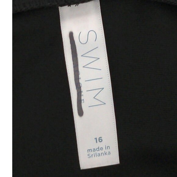 Cacique Swim Skirt Womens 16 Black Slitted Attached Briefs Swim Bottoms New - Picture 5 of 6